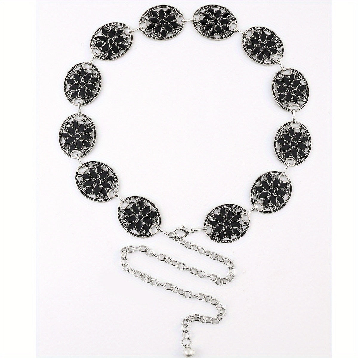 Bohemian Waist Chain Belt Hollow Black Elastic Jewelry