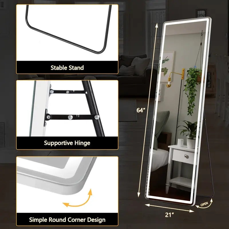 EDX LED Makeup Mirror With Adjustable Brightness Storage