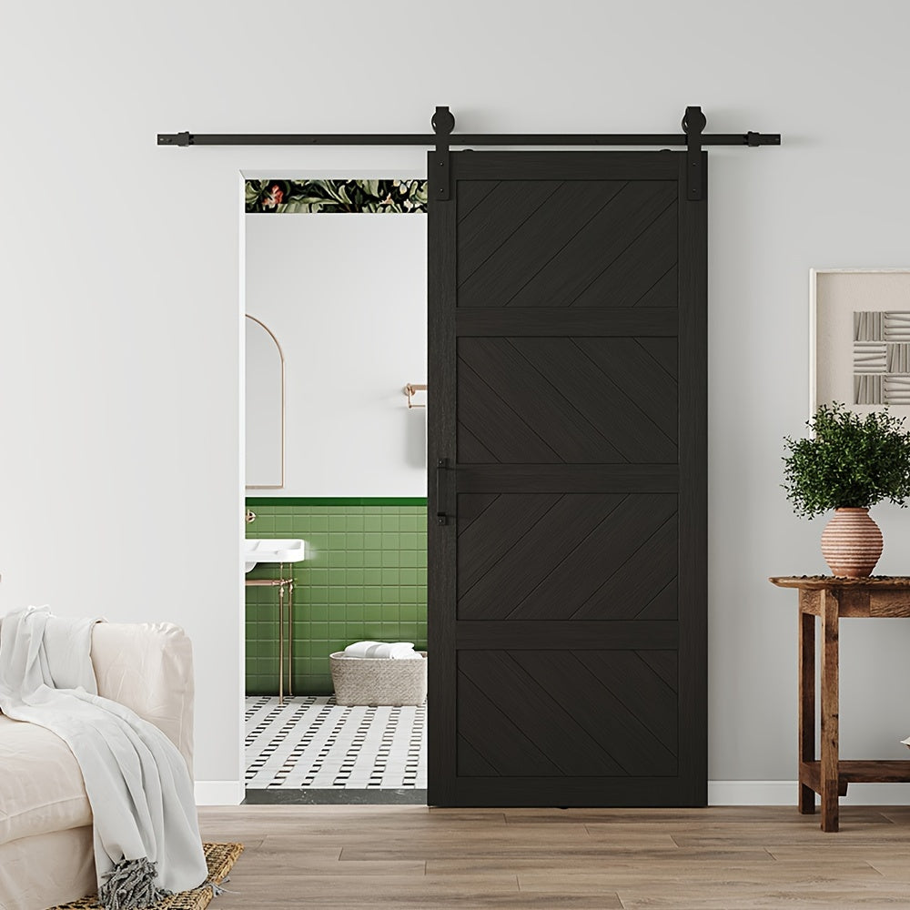 Tenoner Sliding Barn Door Hardware Kit With Wave Pattern