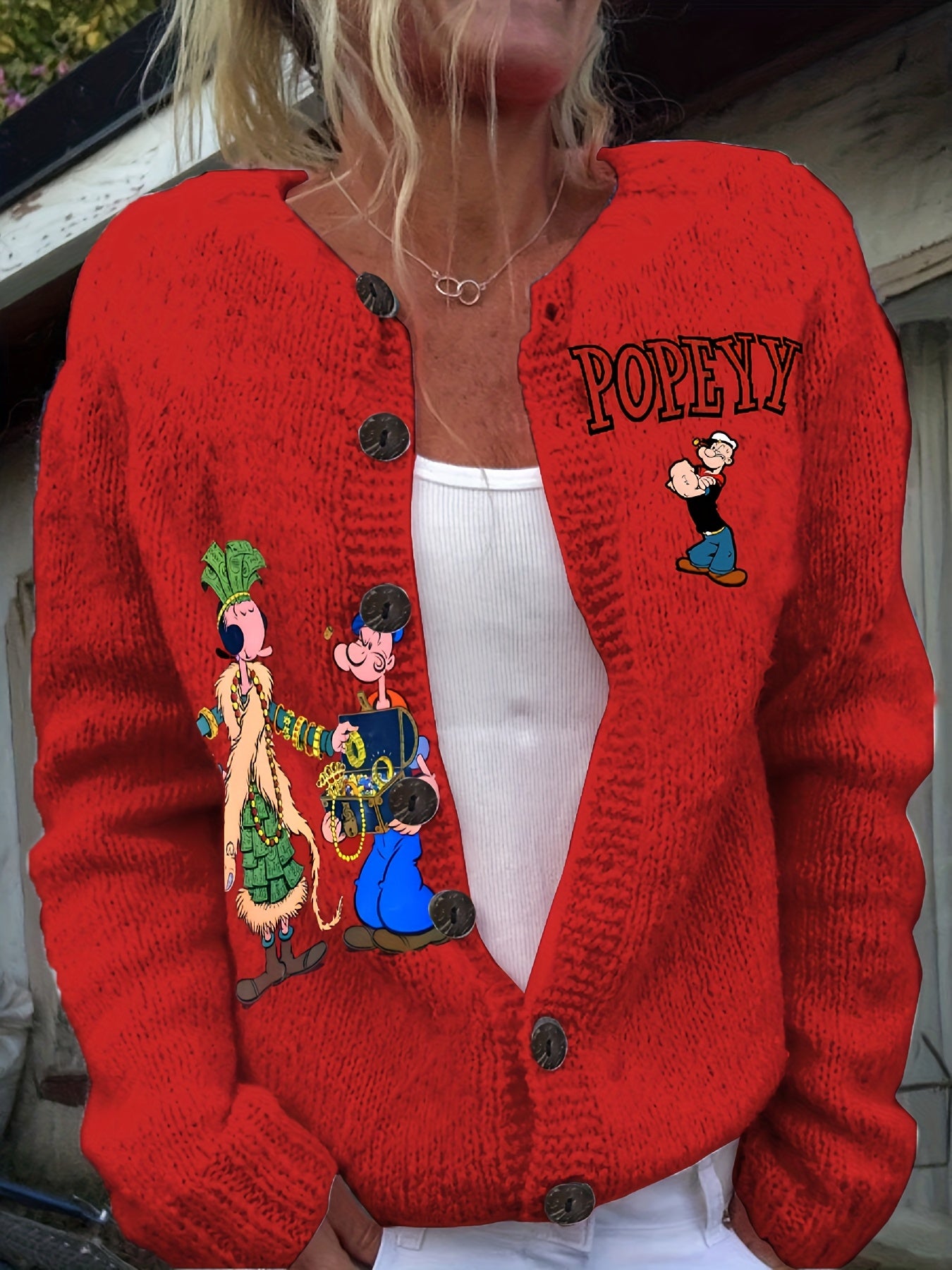 Womens Lightweight Open Front Cardigan With Button Closure