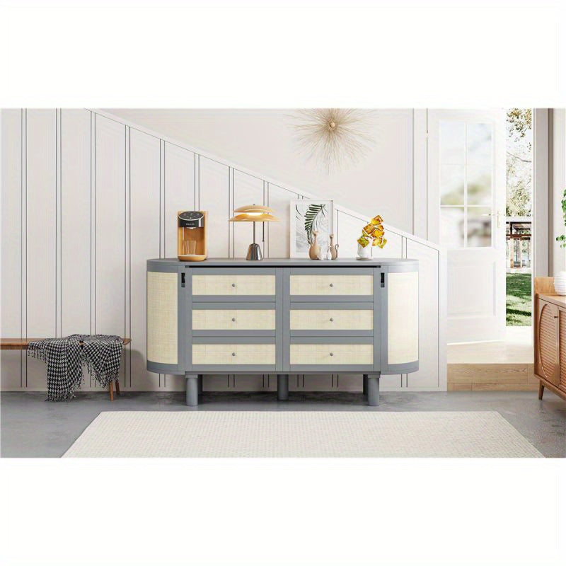 SENBOWE Murphy Bed With Hidden Storage And Side Cabinets