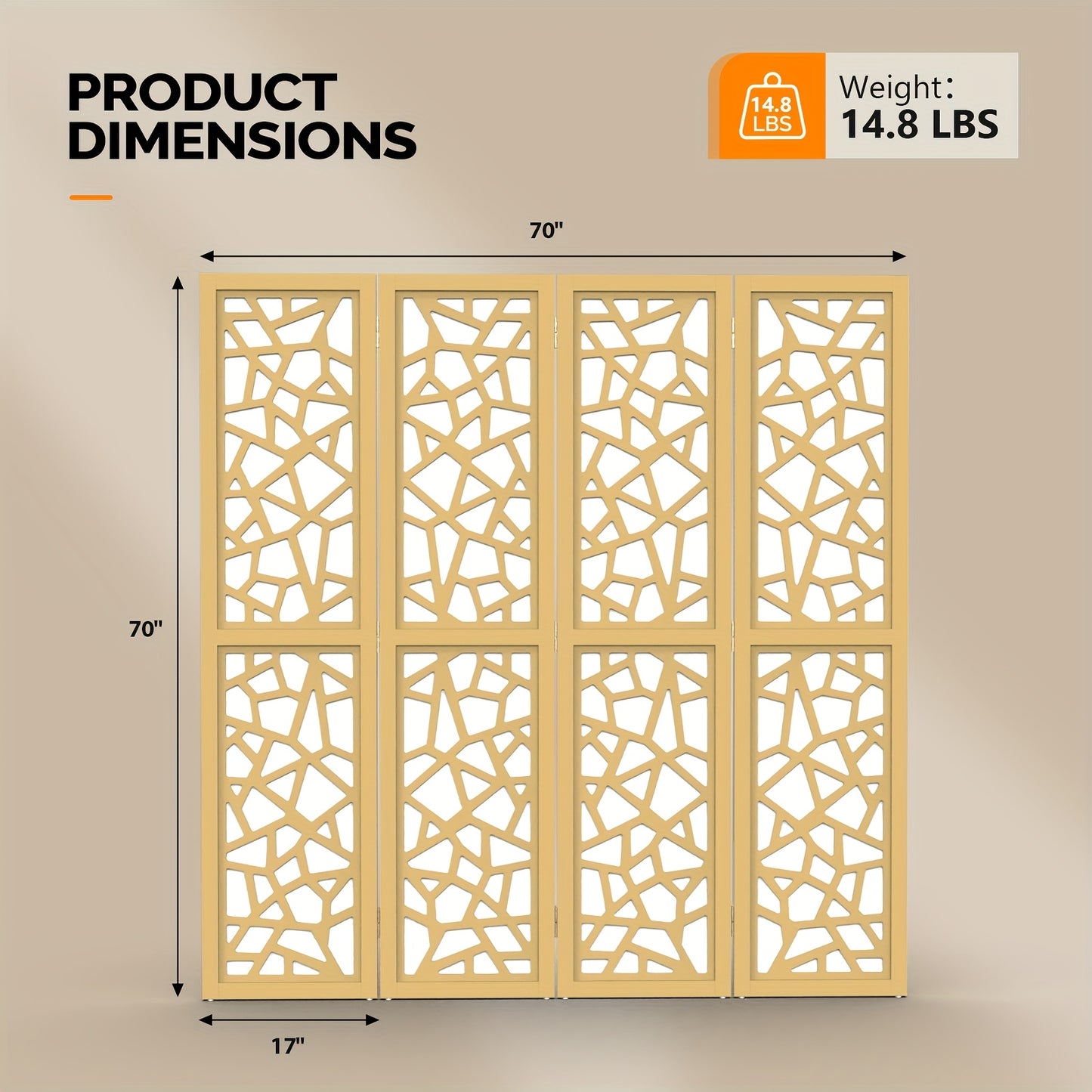 Bonnlo Modern Wooden Room Divider Geometric Pattern