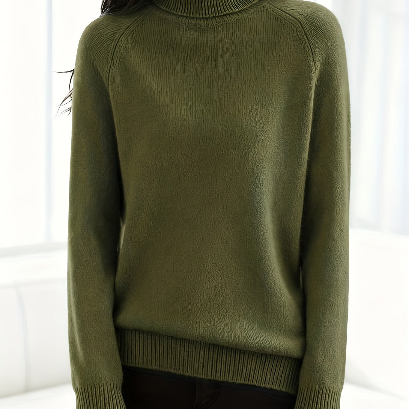 FMEC Soft Turtleneck Sweater Women High Neck Knit