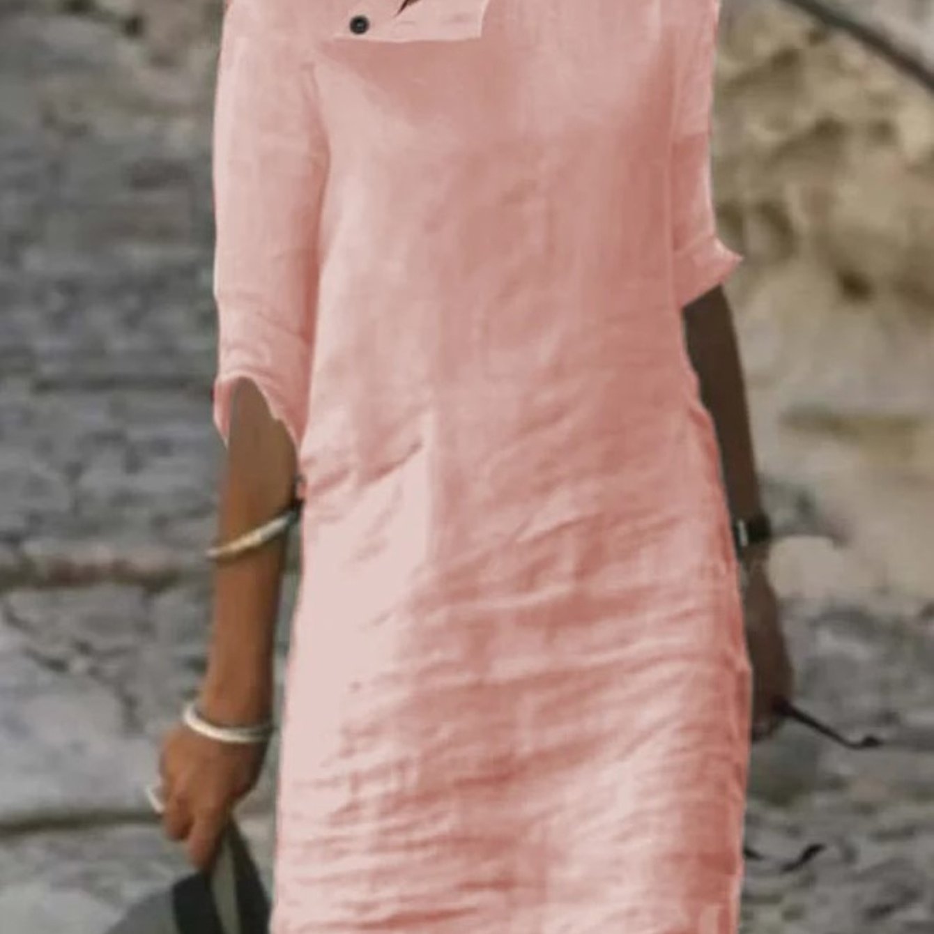 Linen A Line Summer Dress For Beach And Casual Wear