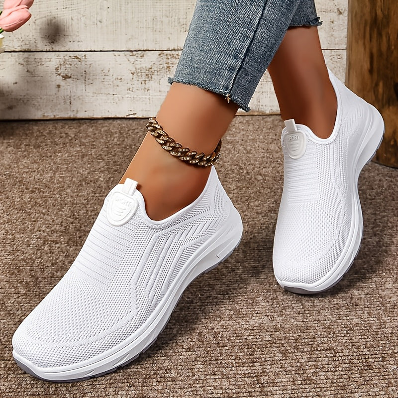 Casual Slip On Sneakers With Mesh Upper Lightweight