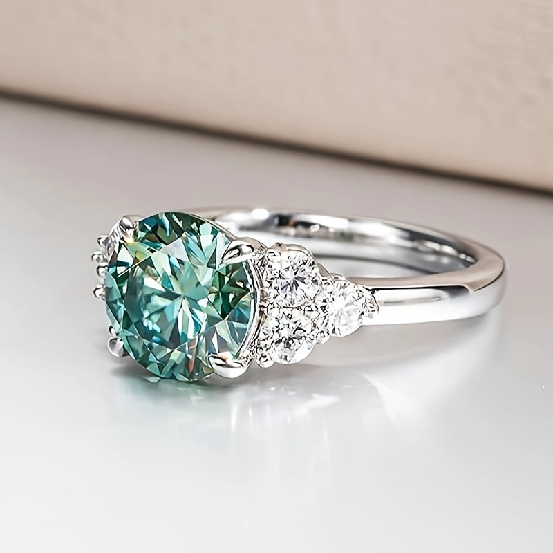 LYEE CYEE S925 Silver Ring With Moissanite Gemstone