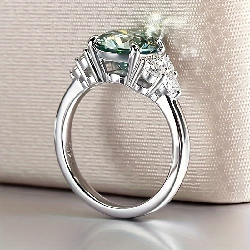 LYEE CYEE S925 Silver Ring With Moissanite Gemstone