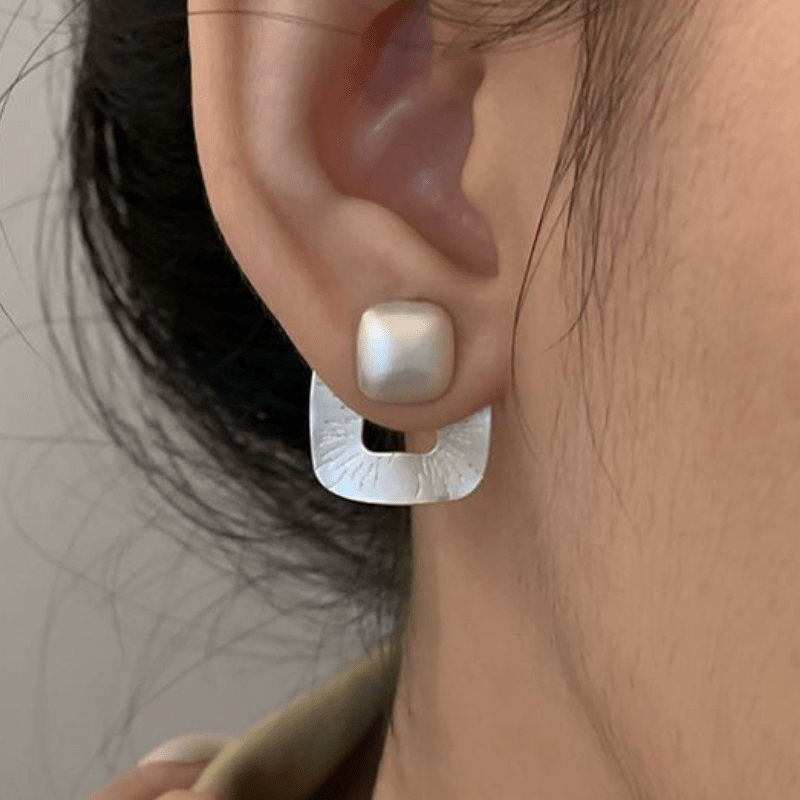 HUATAIRY Geometric Square Earrings 925 Sterling Silver