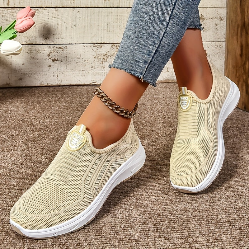 Casual Slip On Sneakers With Mesh Upper Lightweight