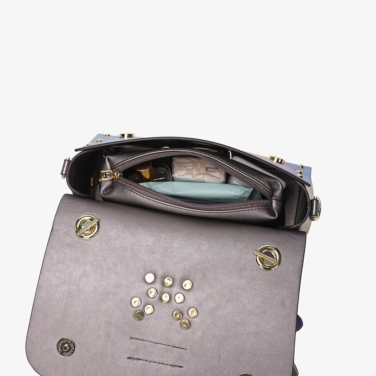 Rivet Wing Bag With Trim Chain Gradient Dragonfly Clutch