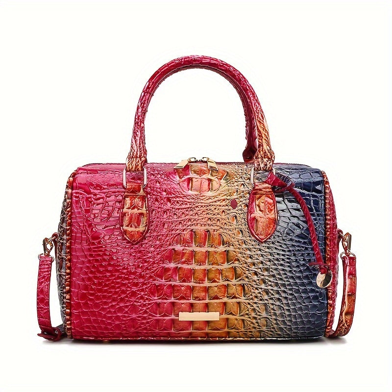 WOLFDIARY Crocodile Pattern Bag With Shoulder Strap