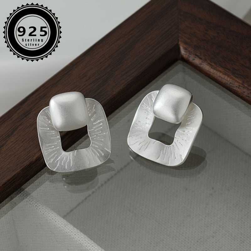 HUATAIRY Geometric Square Earrings 925 Sterling Silver