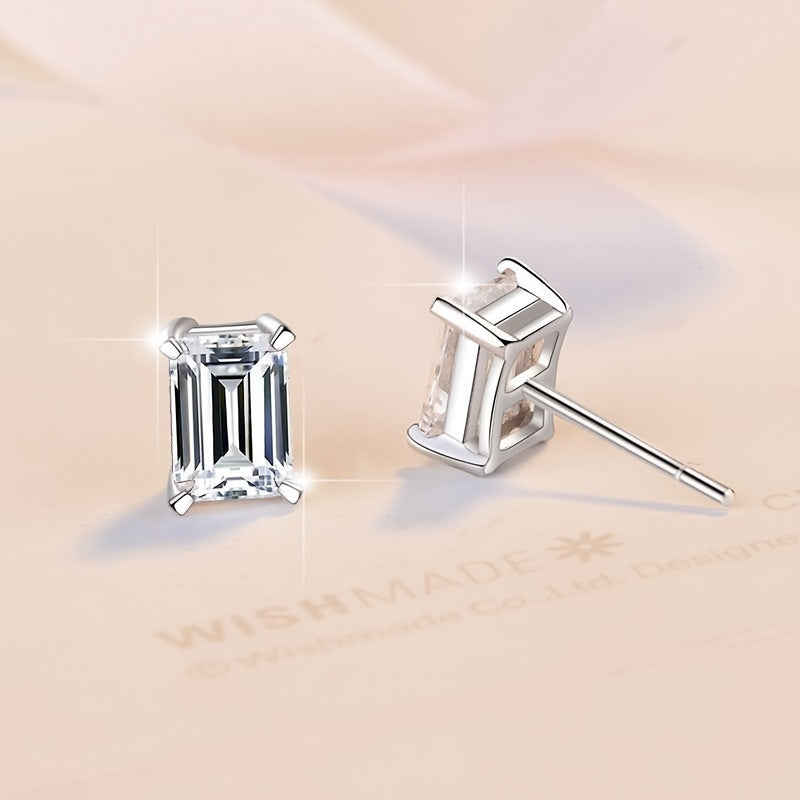 YIZOO 925 Silver Sparkling Moissanite Earrings Gift