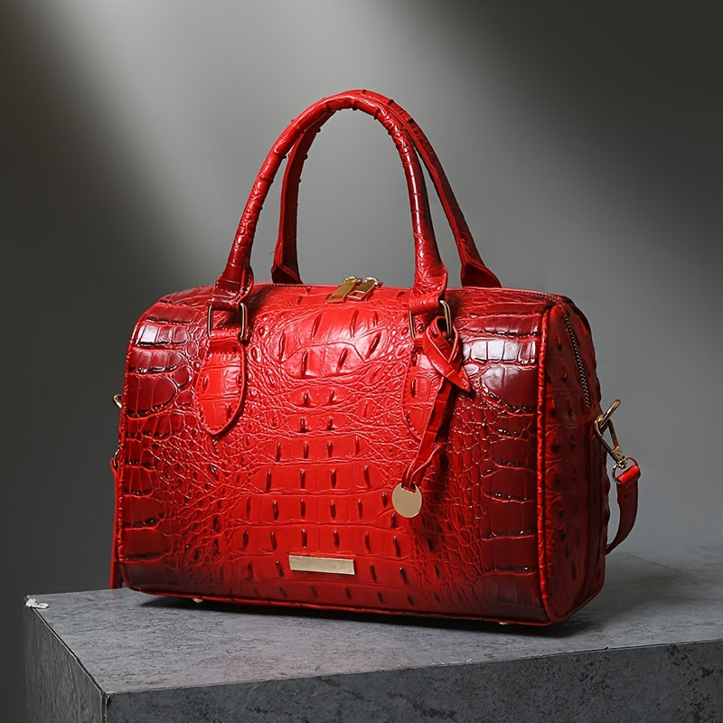 WOLFDIARY Crocodile Pattern Bag With Shoulder Strap