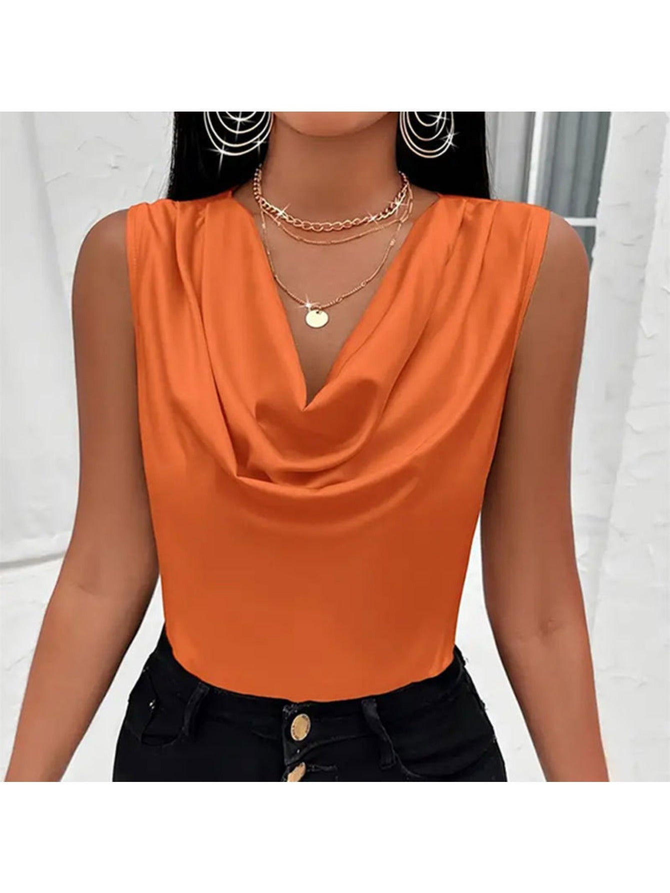 Satin Sleeveless Top For Women Perfect Spring And Summer