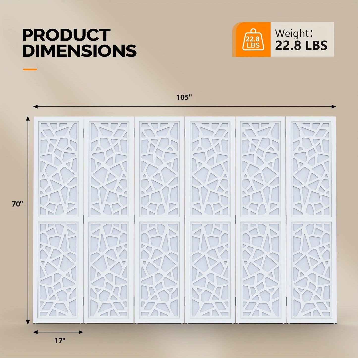 Bonnlo Modern Wooden Room Divider Geometric Pattern