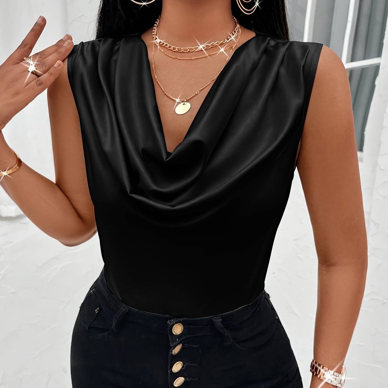 Satin Sleeveless Top For Women Perfect Spring And Summer