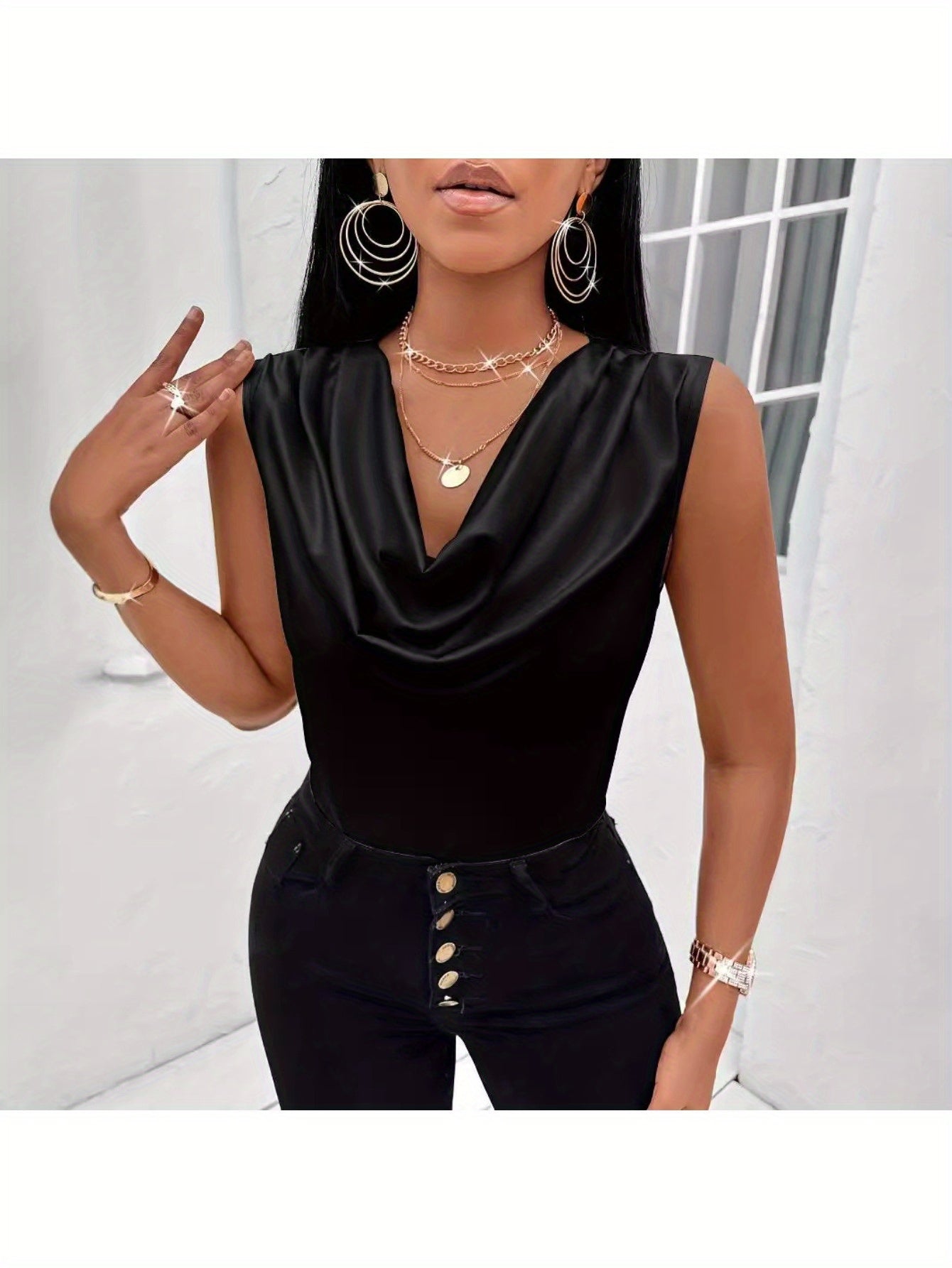 Satin Sleeveless Top For Women Perfect Spring And Summer