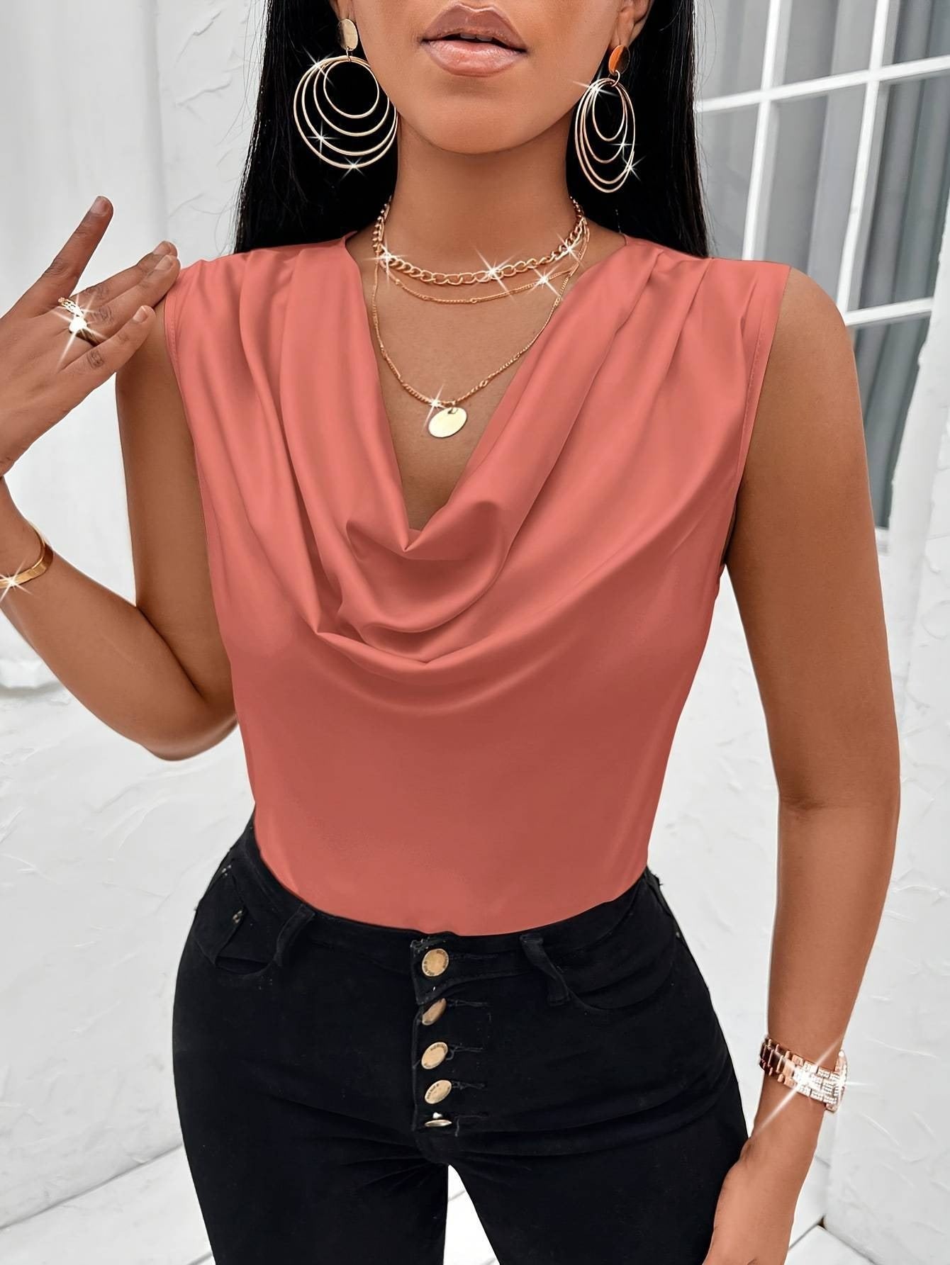 Satin Sleeveless Top For Women Perfect Spring And Summer