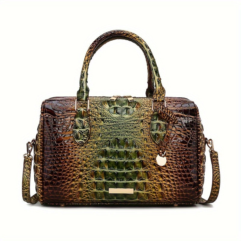 WOLFDIARY Crocodile Pattern Bag With Shoulder Strap