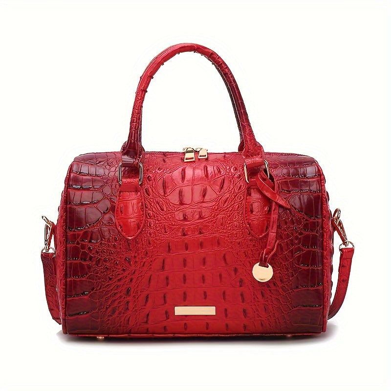 WOLFDIARY Crocodile Pattern Bag With Shoulder Strap