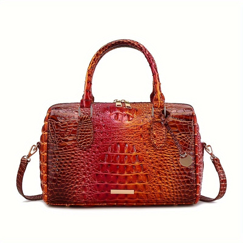 WOLFDIARY Crocodile Pattern Bag With Shoulder Strap