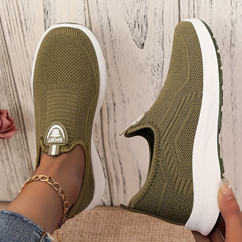 Casual Slip On Sneakers With Mesh Upper Lightweight