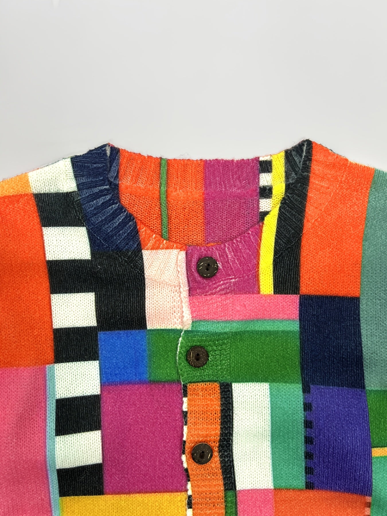 Women's 3D Geometric Print Cardigan With Notched Lapel