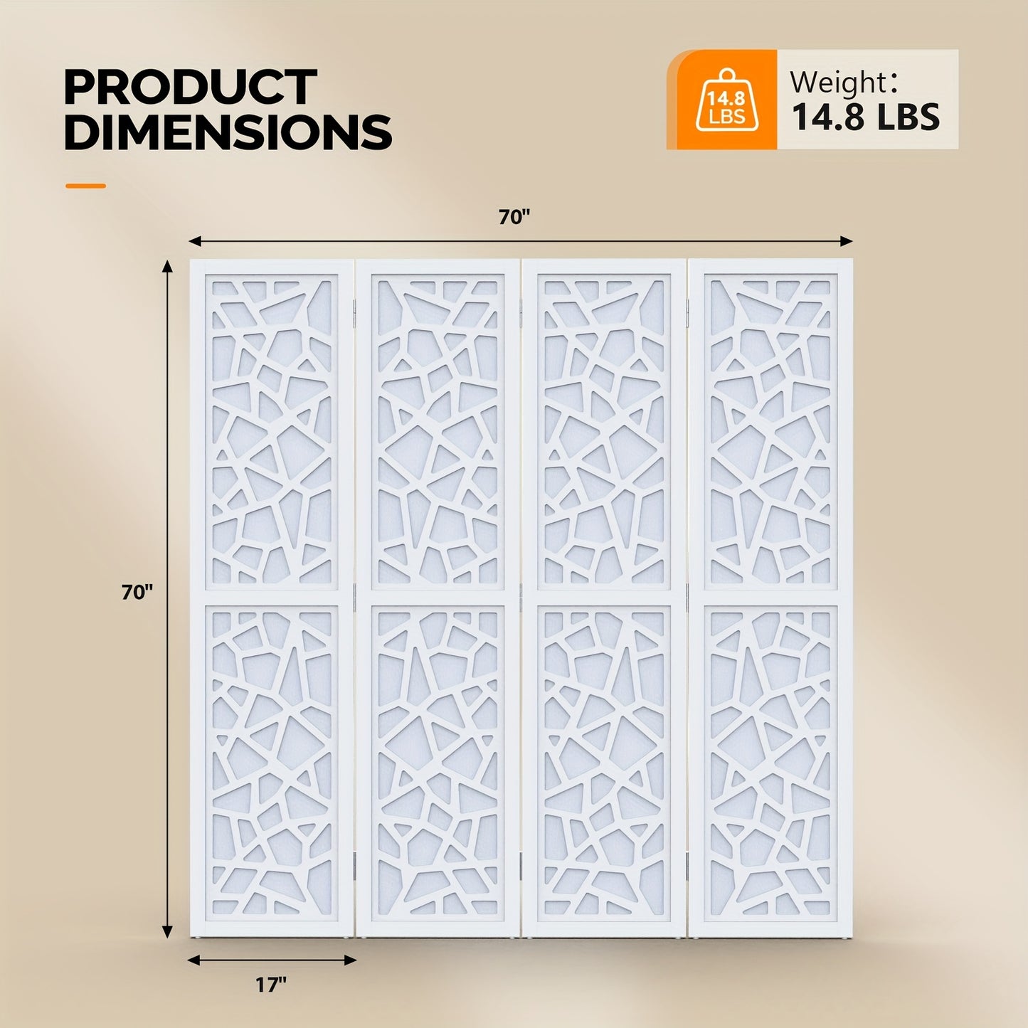 Bonnlo Modern Wooden Room Divider Geometric Pattern
