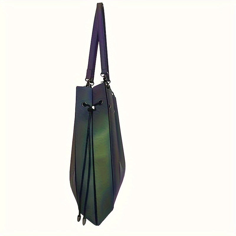 Holographic Tote Bag For Women Shopping Geometric Handbag