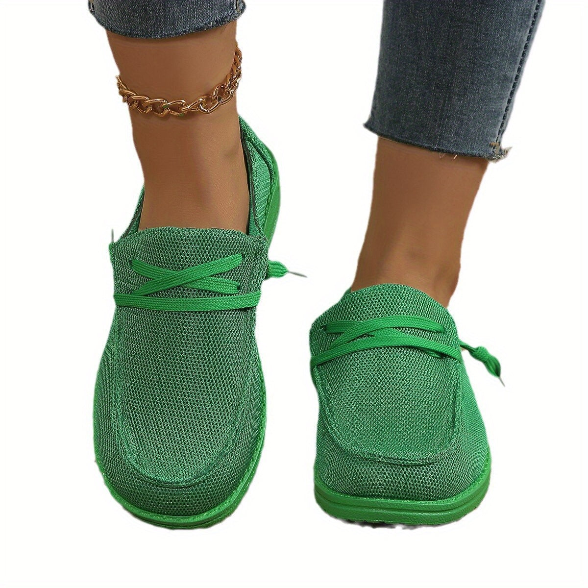 Womens Retro Lace Up Slip On Casual Shoes Sequins PU Upper