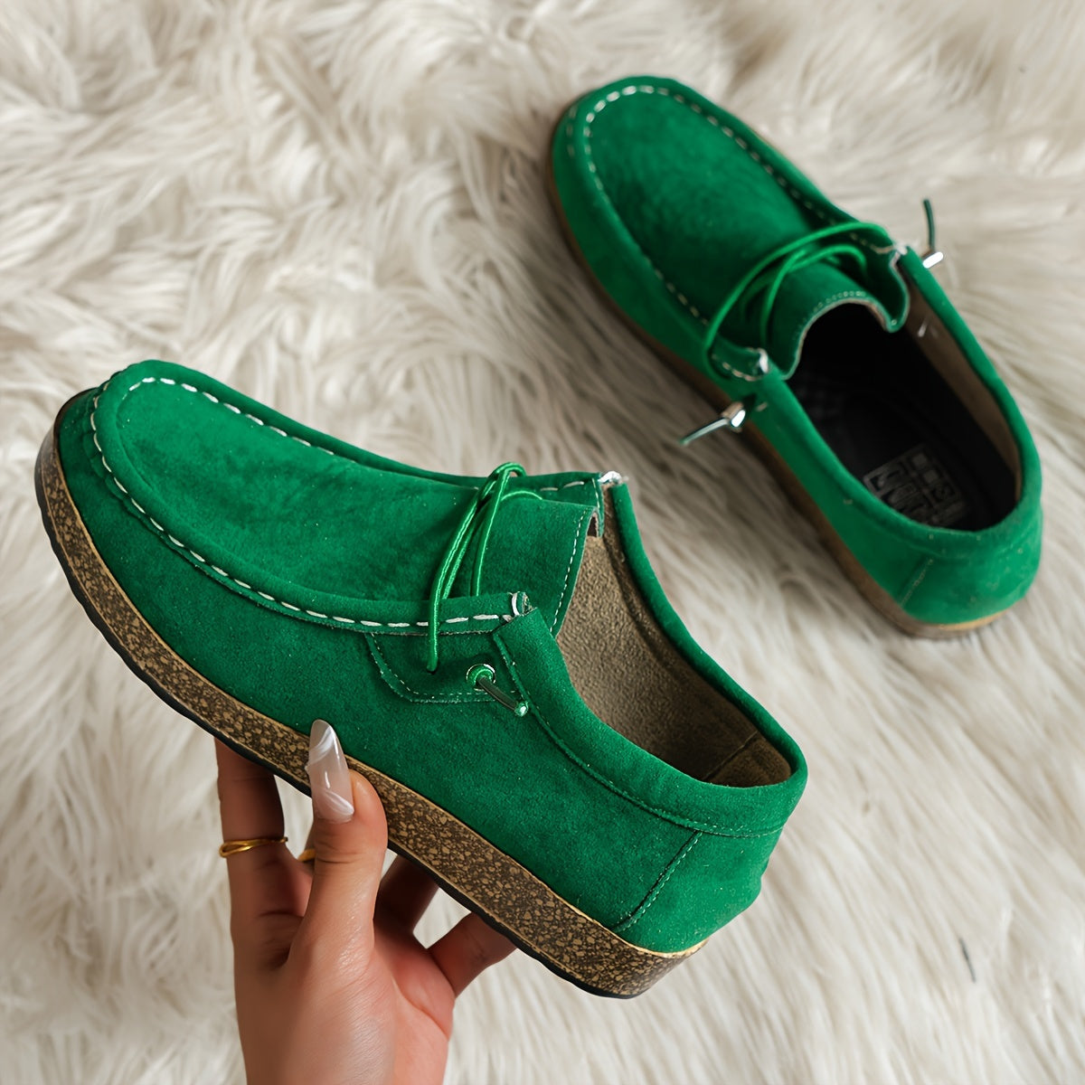 BYZI All Season Lace Up Brogue Flat Shoes Women Casual
