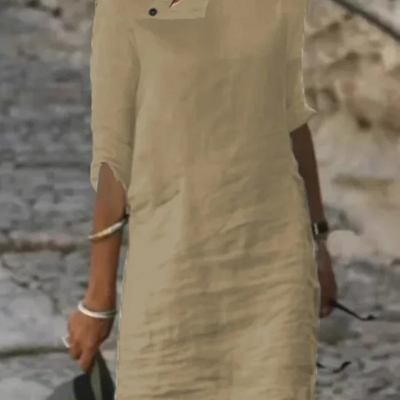 Linen A Line Summer Dress For Beach And Casual Wear
