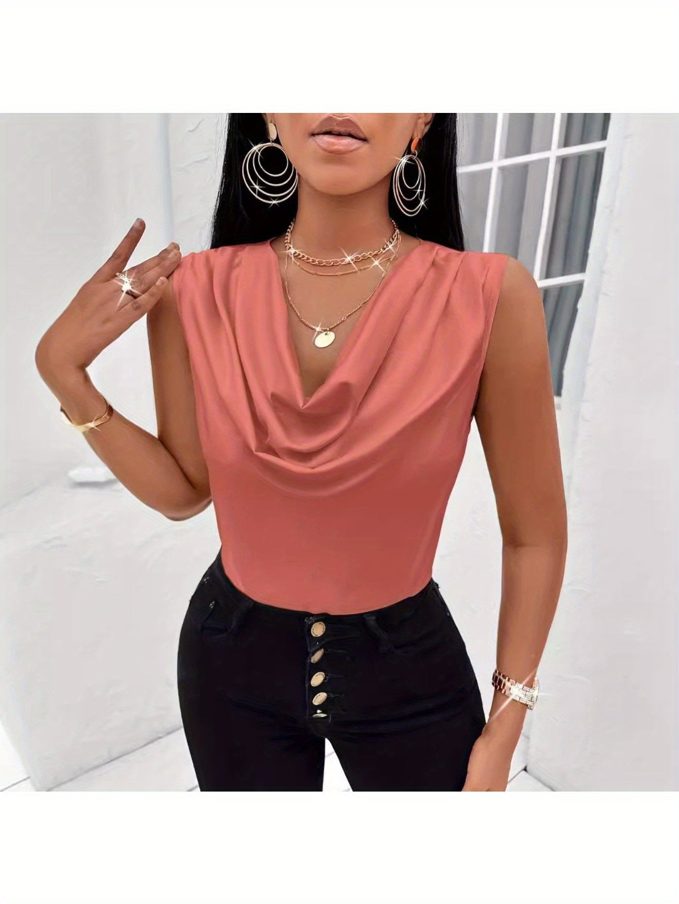 Satin Sleeveless Top For Women Perfect Spring And Summer