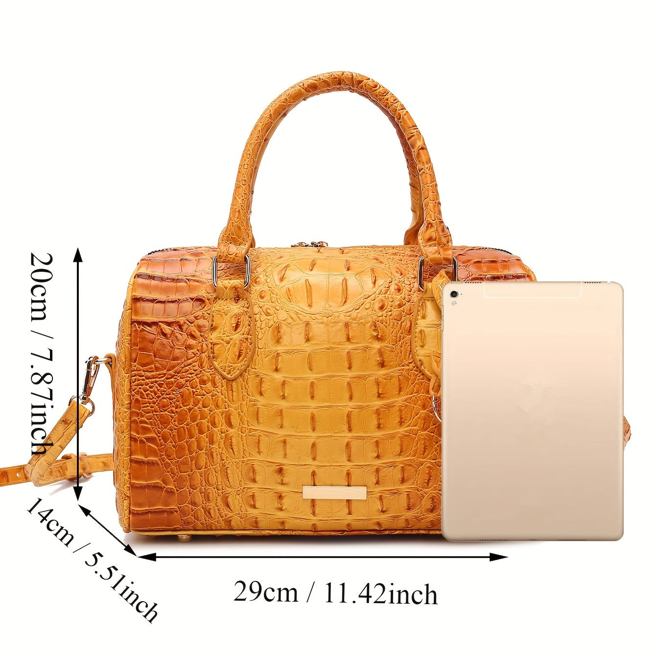 WOLFDIARY Crocodile Pattern Bag With Shoulder Strap