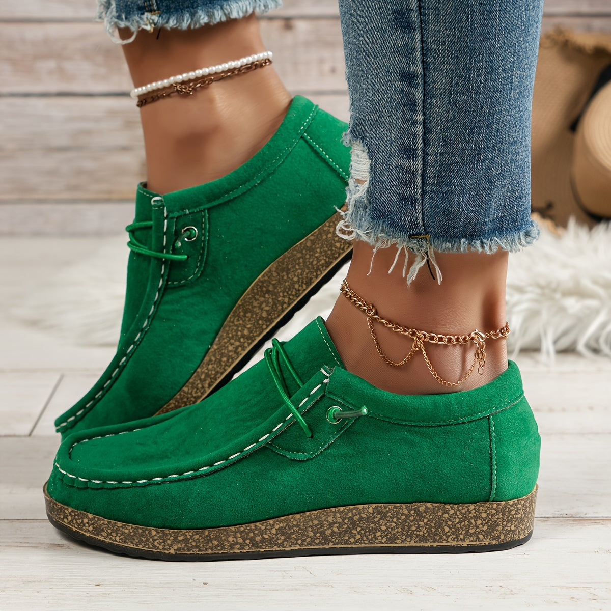BYZI All Season Lace Up Brogue Flat Shoes Women Casual