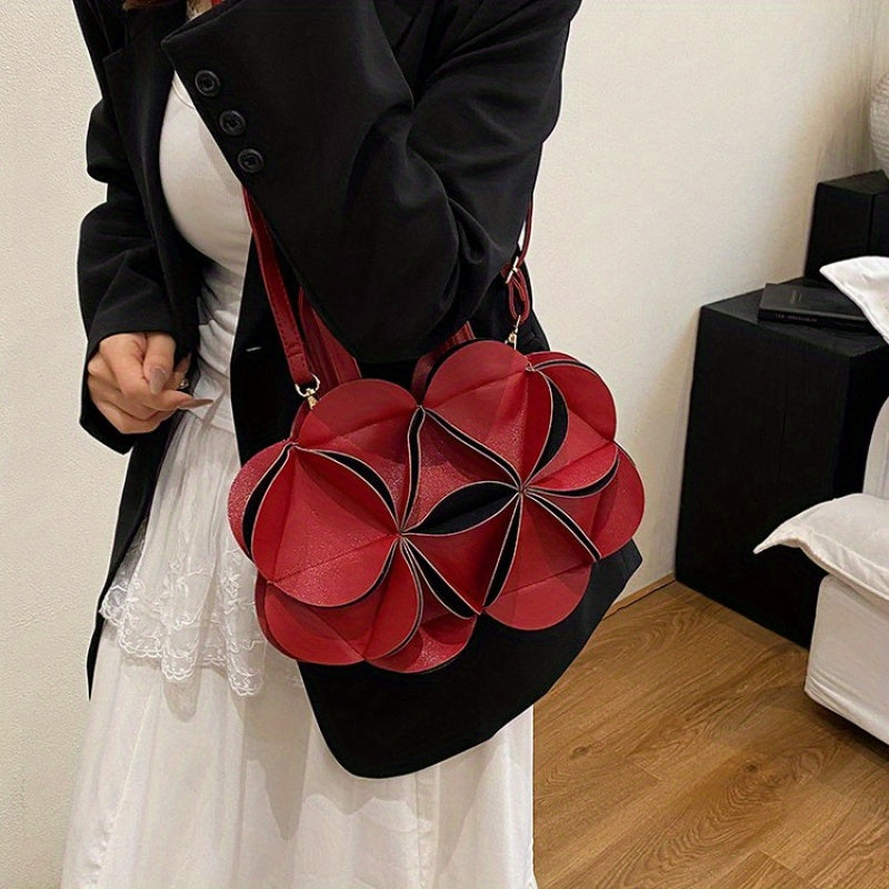 NEULRY Elegant Floral Tote Bag Evening PU Crossbody Buckle