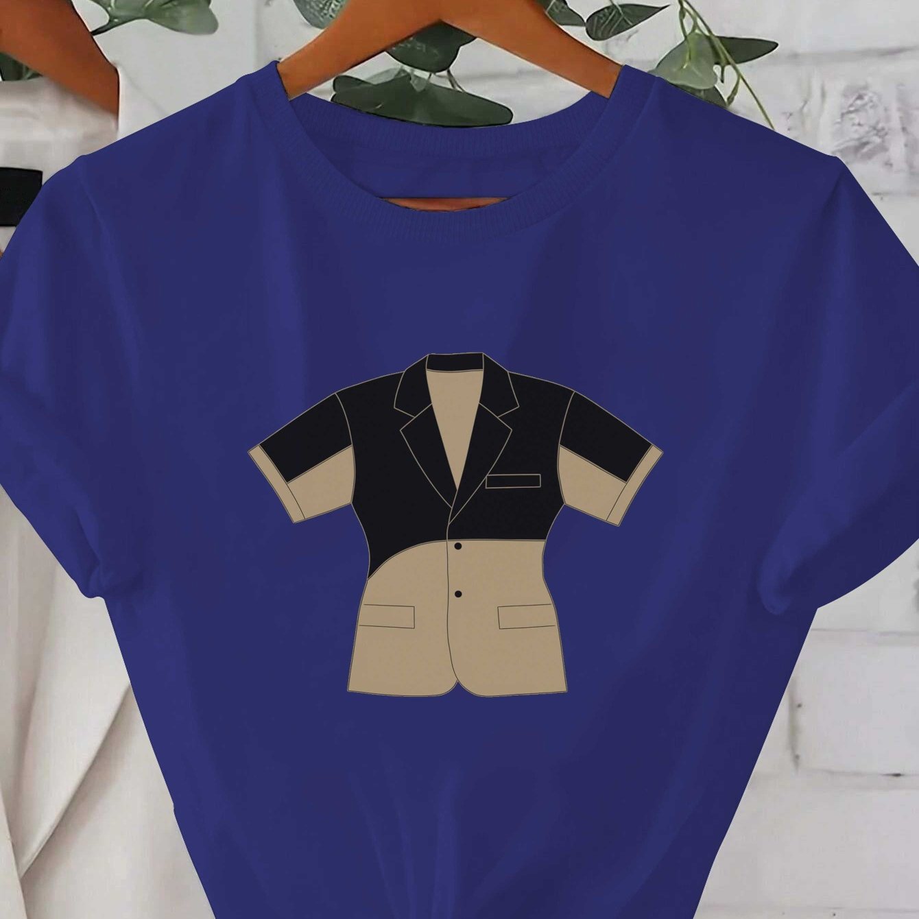 Gildan Womens Two Tone Geometric T Shirt Casual Top