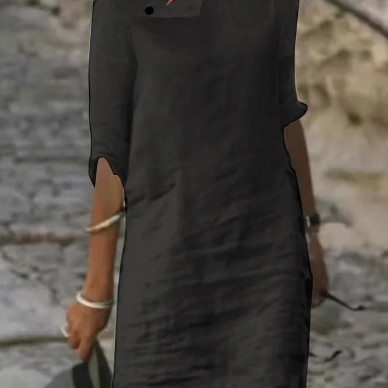 Linen A Line Summer Dress For Beach And Casual Wear