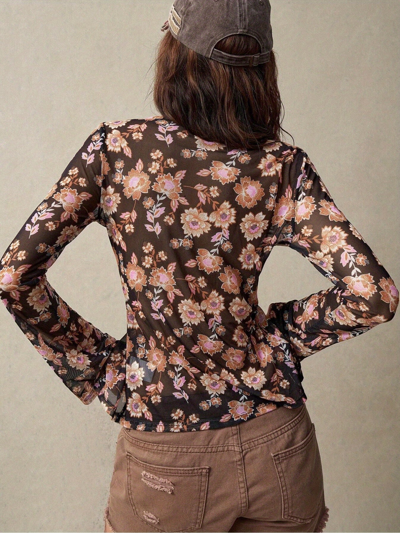 SCACTO Floral Print V Neck Shirt For Everyday Casual Wear
