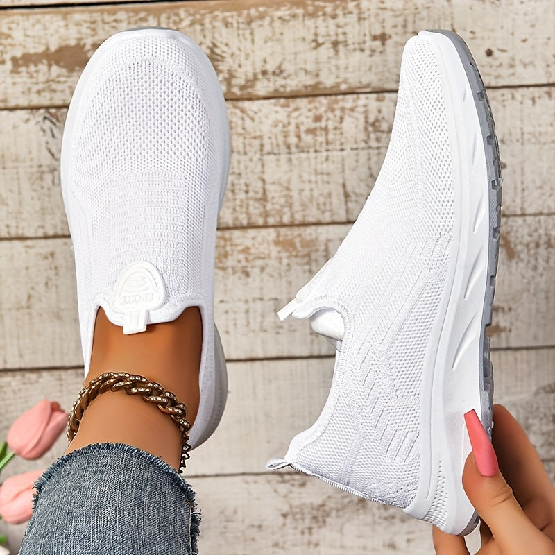 Casual Slip On Sneakers With Mesh Upper Lightweight
