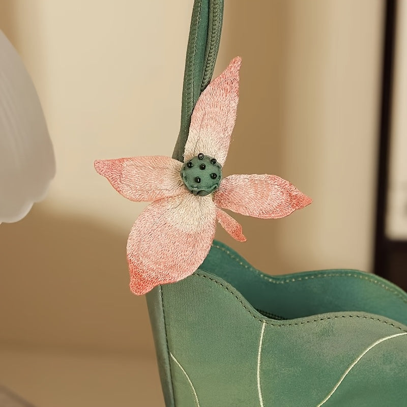 Chinese Style Floral Embroidery Shoulder Bag Oxford Fabric