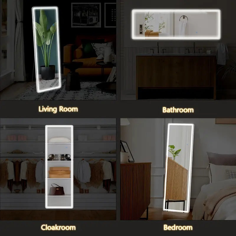 EDX LED Makeup Mirror With Adjustable Brightness Storage