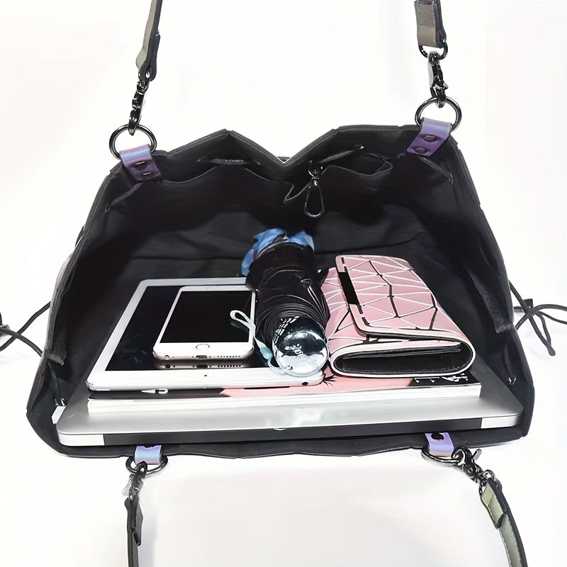 Holographic Tote Bag For Women Shopping Geometric Handbag