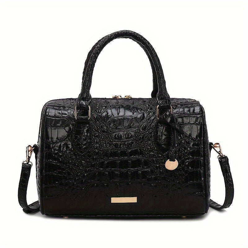WOLFDIARY Crocodile Pattern Bag With Shoulder Strap