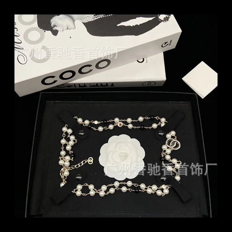 Zircon Pearl Square Diamond Chain Necklace For Women