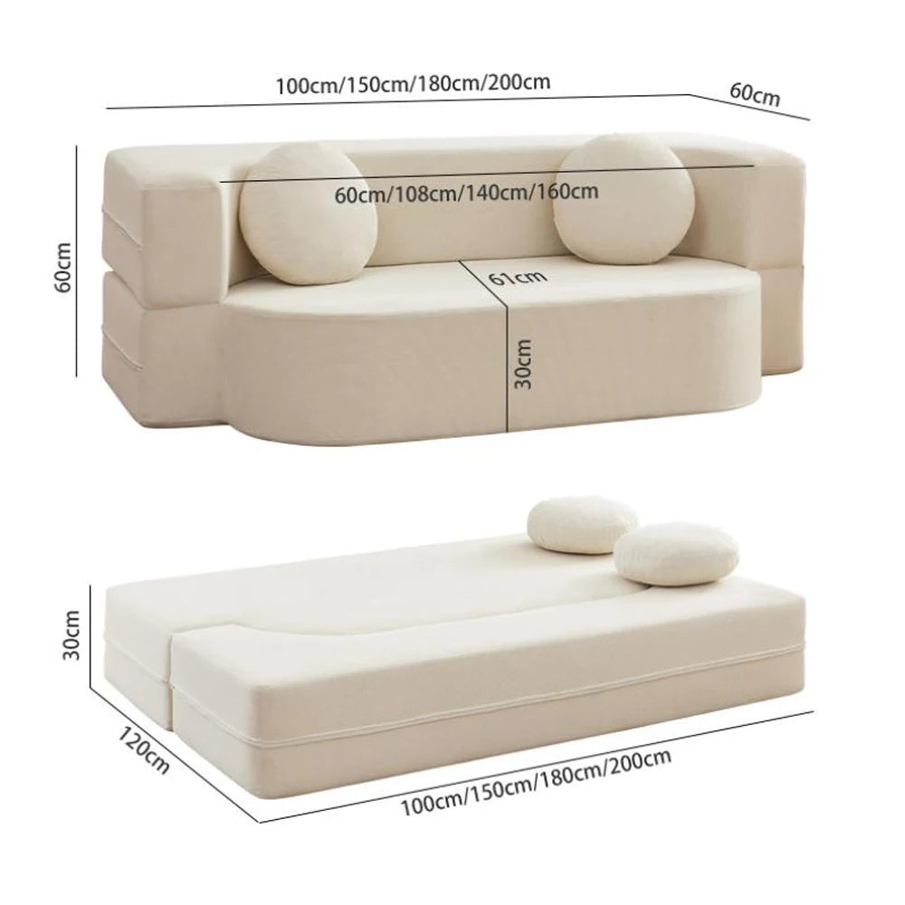 Folding Sofa Bed Dual Use Modular Sofa for Living Room