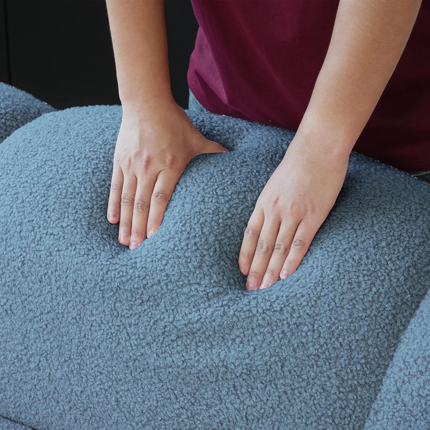 XIUWO Curved Boucle Cloud Sofa Three Seater Living Room