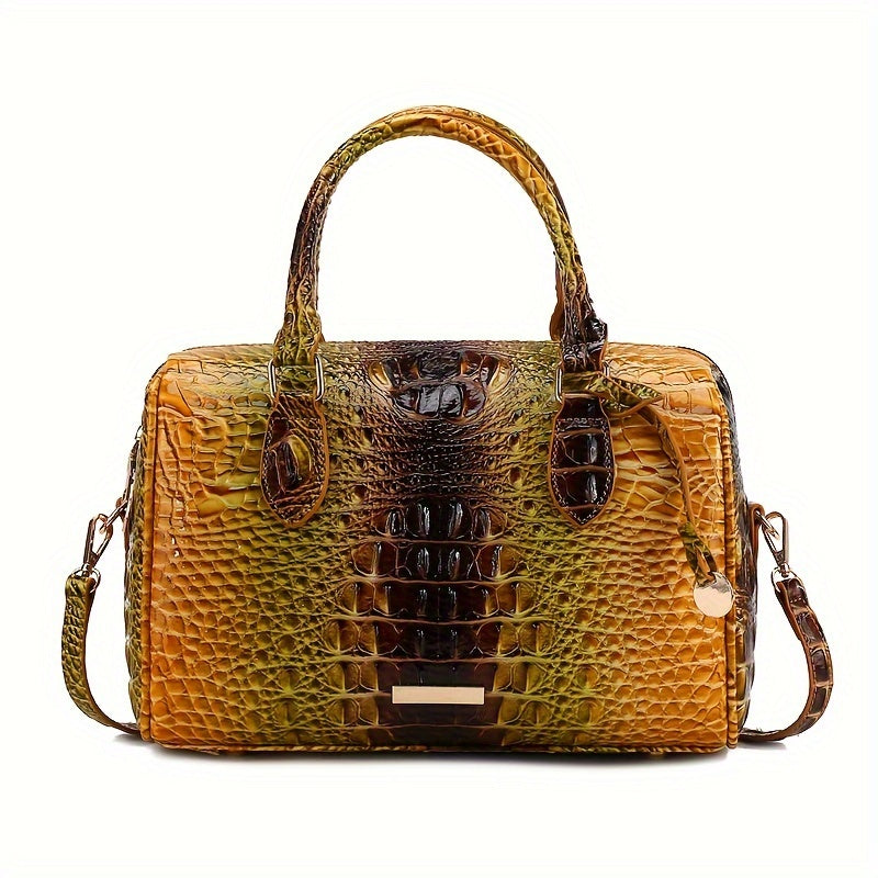 WOLFDIARY Crocodile Pattern Bag With Shoulder Strap