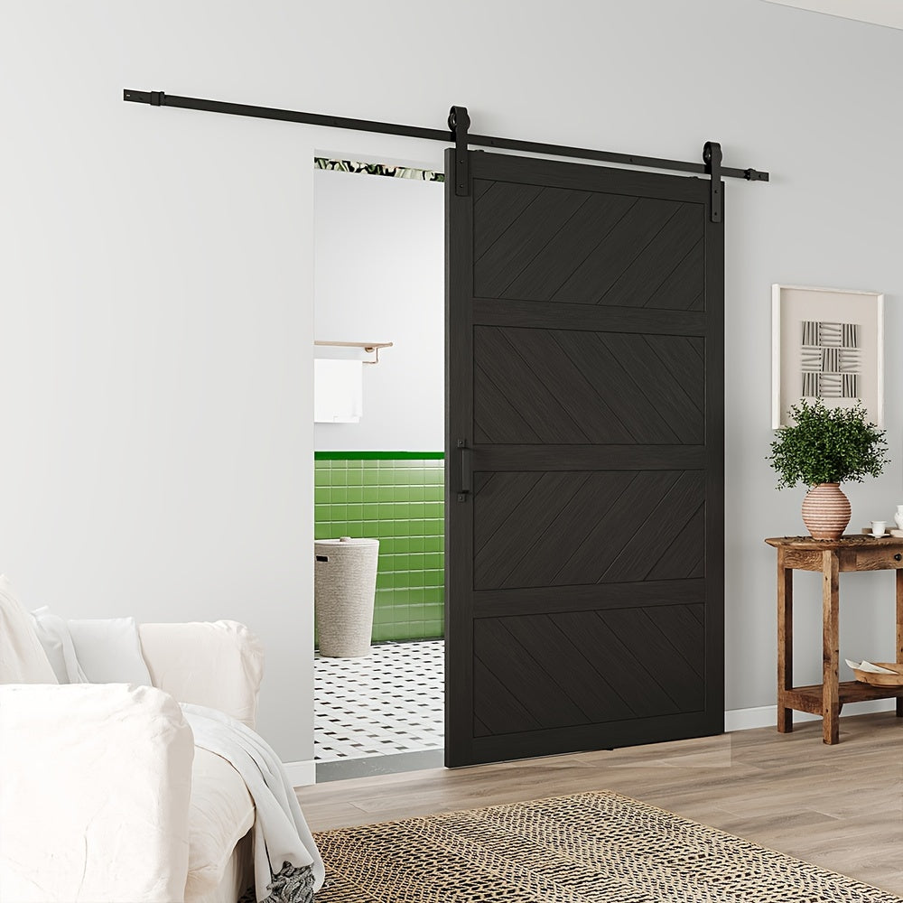 Tenoner Sliding Barn Door Hardware Kit With Wave Pattern